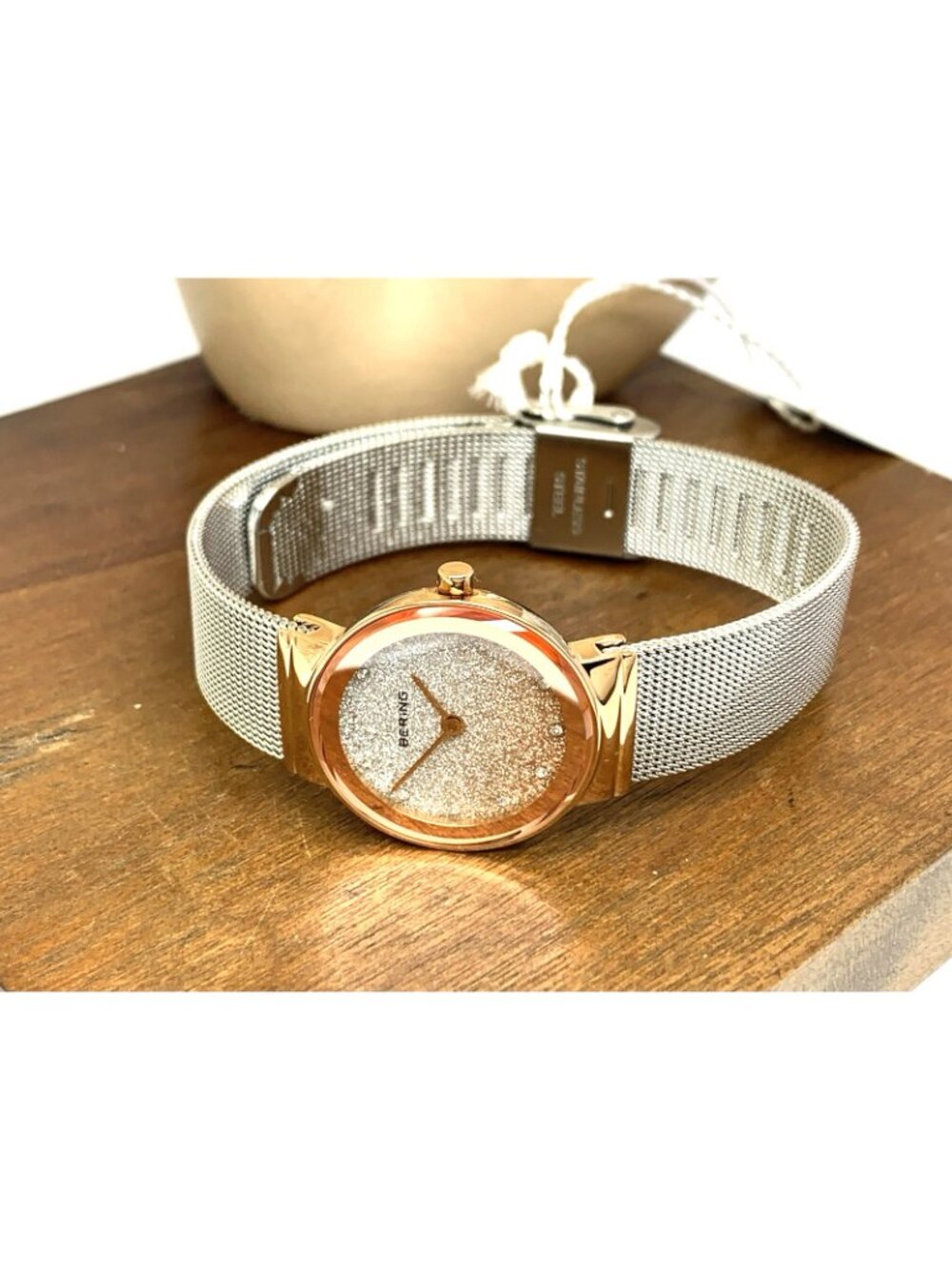 Bering Women's Watch 10126-0663 Quartz Two Tone 25mm Petite Mesh Stainless Steel - Picture 8 of 14